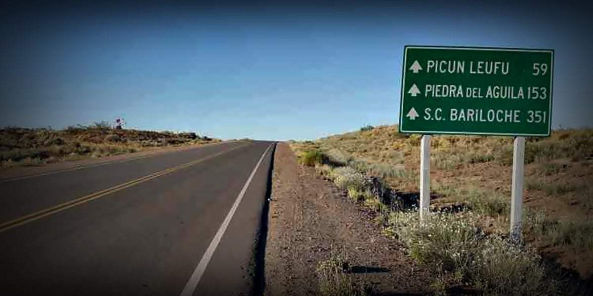 Ruta 17 cerca de Picún Leufú. Fuente: (Twitter)