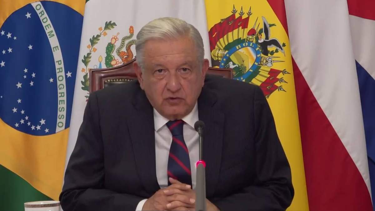 El presidente López Obrador en reunión virtual con la Celac