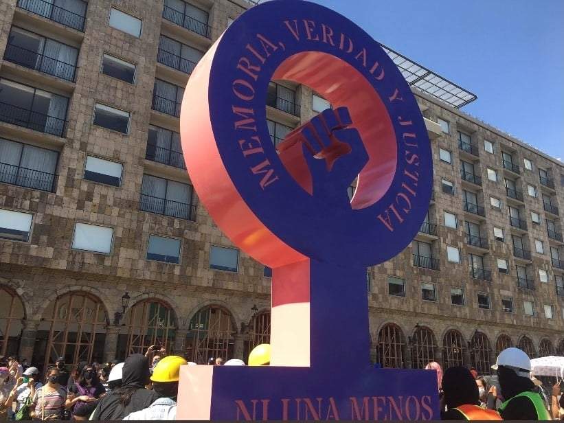 La Antimonumenta contra el feminicidio en Jalisco.