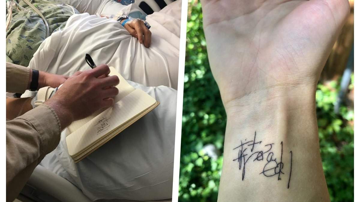 Mujer es revivida y escribe: "Es real", apuntando al cielo