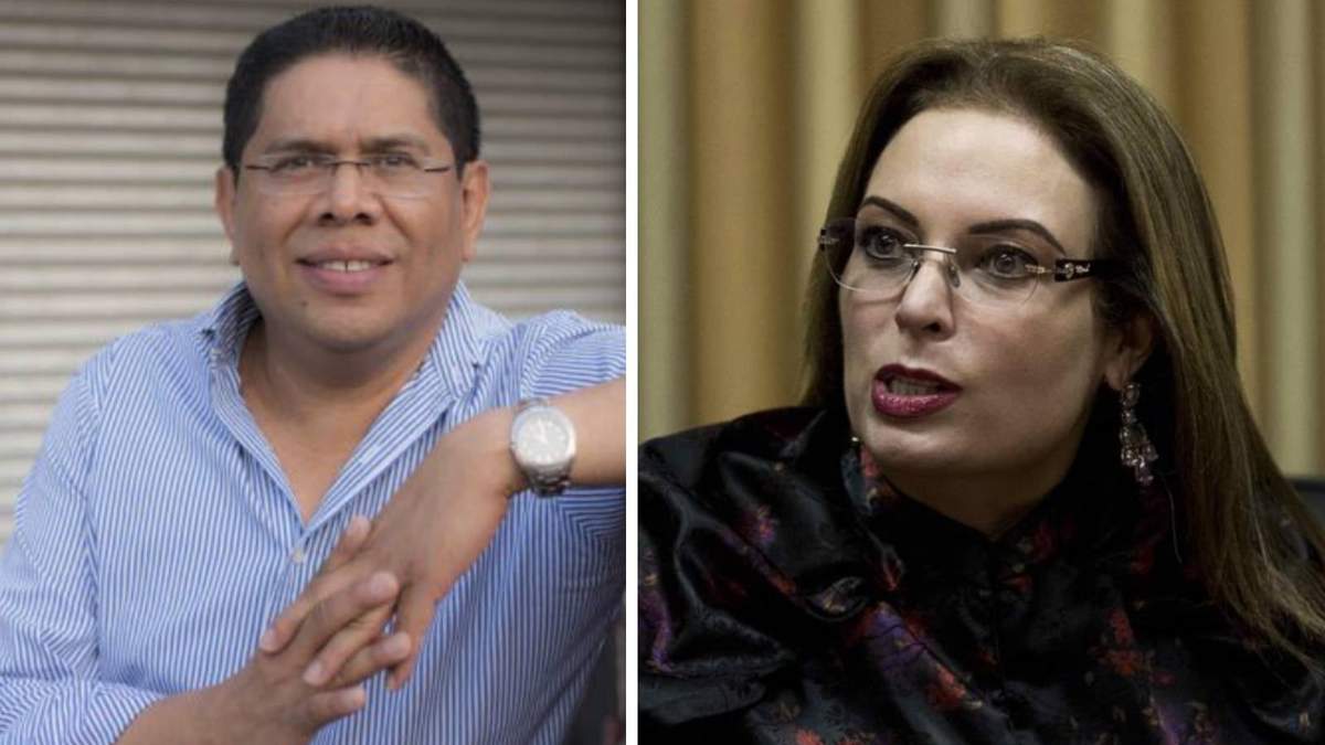 El periodista Miguel Mendoza y la exdiputada María Fernanda Flores