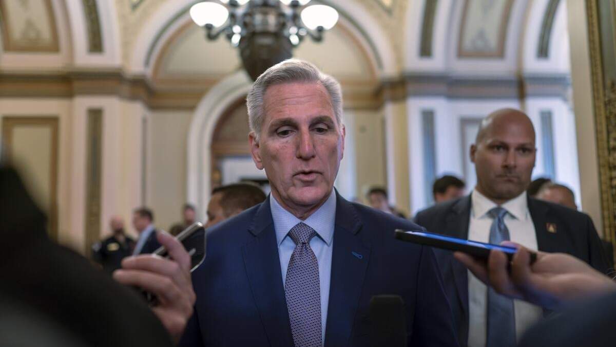 El presidente de la Cámara de Representantes de EU, el republicano Kevin McCarthy, en el Congreso en Washington
