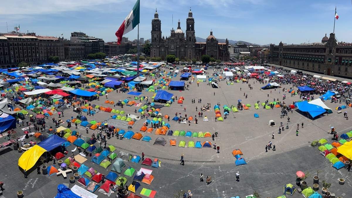 El plantón de la CNTE en el Zócalo