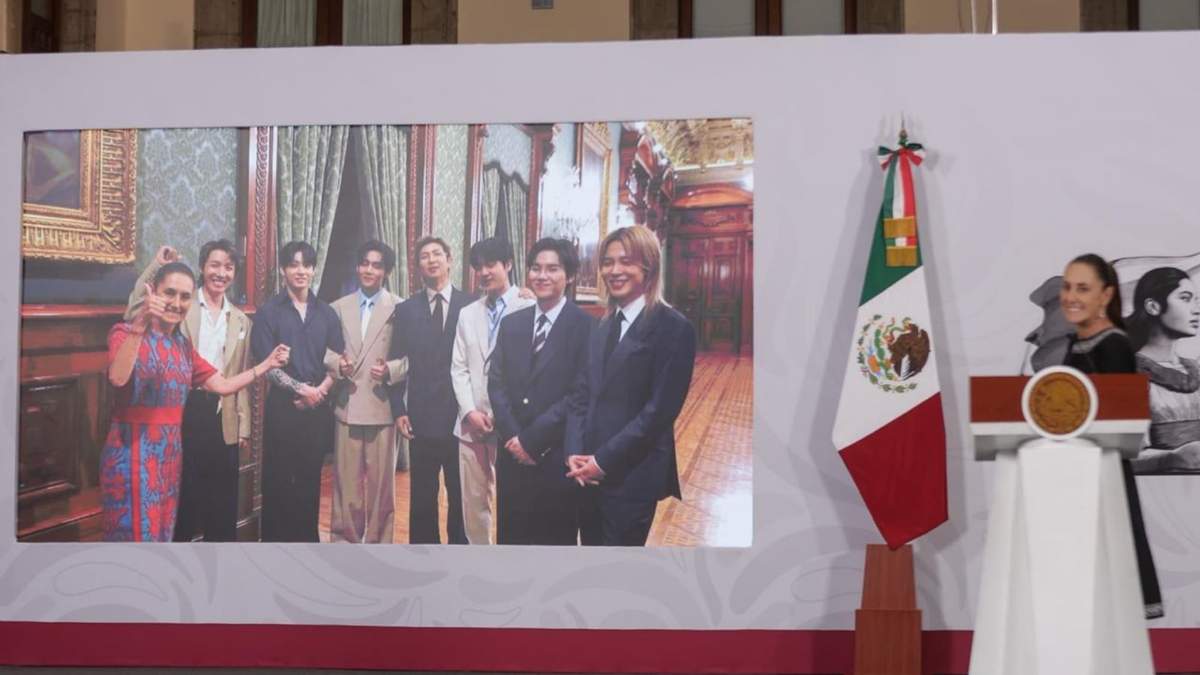 La presidenta Claudia Sheinbaum presentó el video de BTS en Palacio Nacional