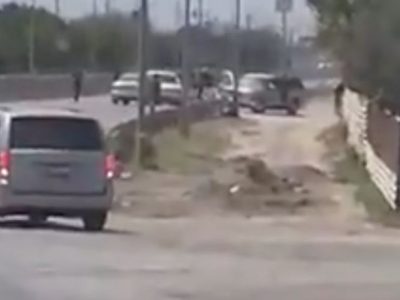 Muestran en redes supuesto retén del Cártel del Golfo en puente fronterizo (Video)