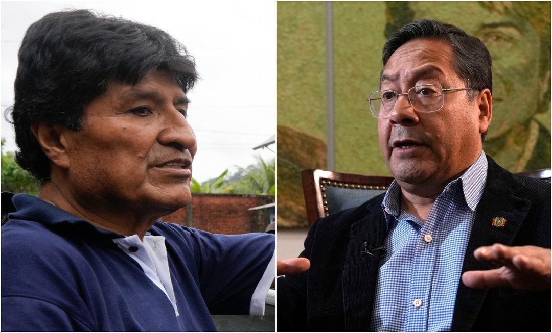 presidente Luis Arce y el exmandatario Evo Morales Foto AP
