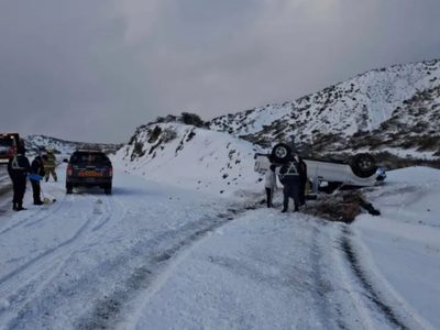 La calzada resbaladiza en las rutas fue un verdadero problema para quienes debieron transitarlas
