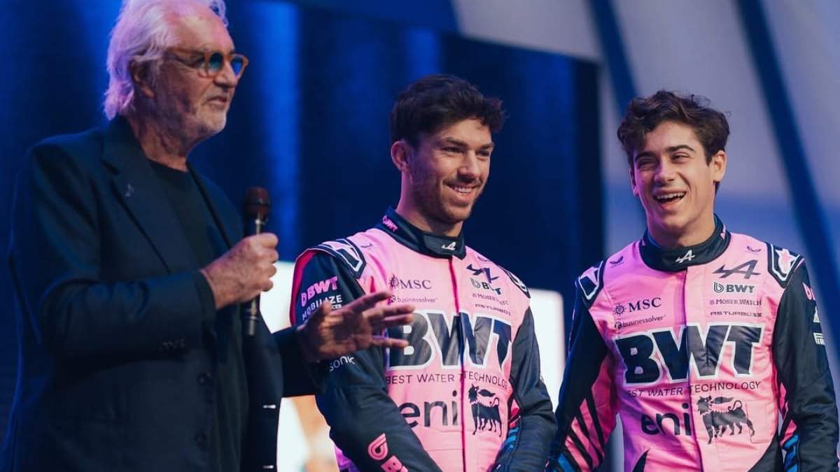 Flavio Briatore, Pierre Gasly y Franco Colapinto. Fuente: (X)
