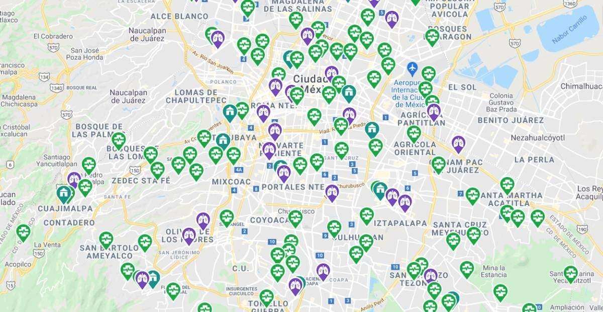 Ubicación de los centros para aplicarse la prueba gratuita