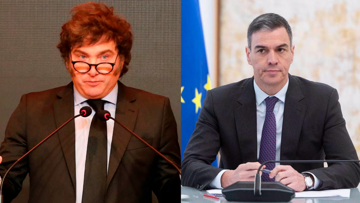 Javier Milei y Pedro Sánchez. Fuente: (Instagram)