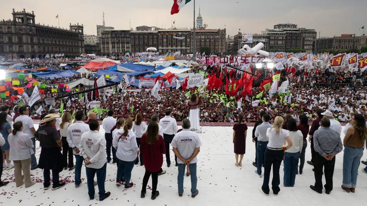 El momento del discurso de Clara Brugada en el Zócalo