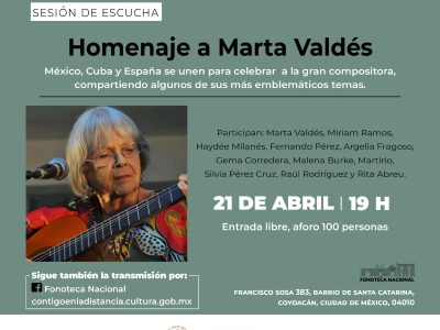 Fonoteca Nacional celebrará la obra musical de la cubana Marta Valdés