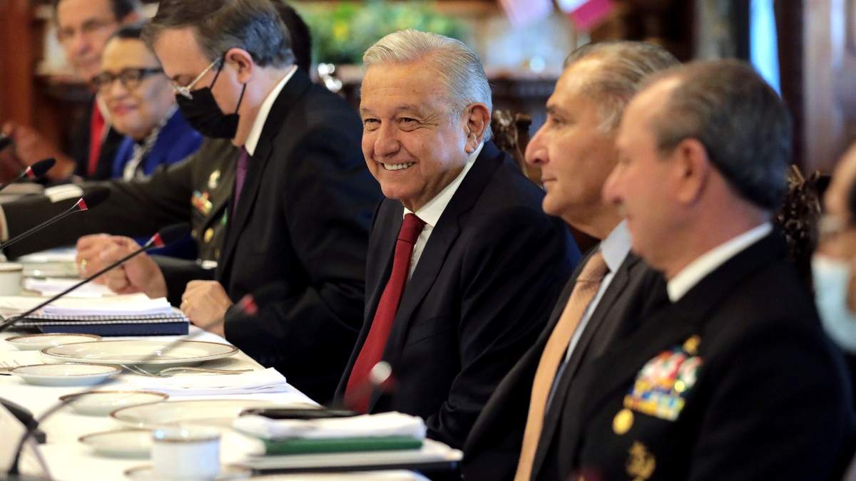 El presidente López Obrador en la reunión de Alto Nivel con EU