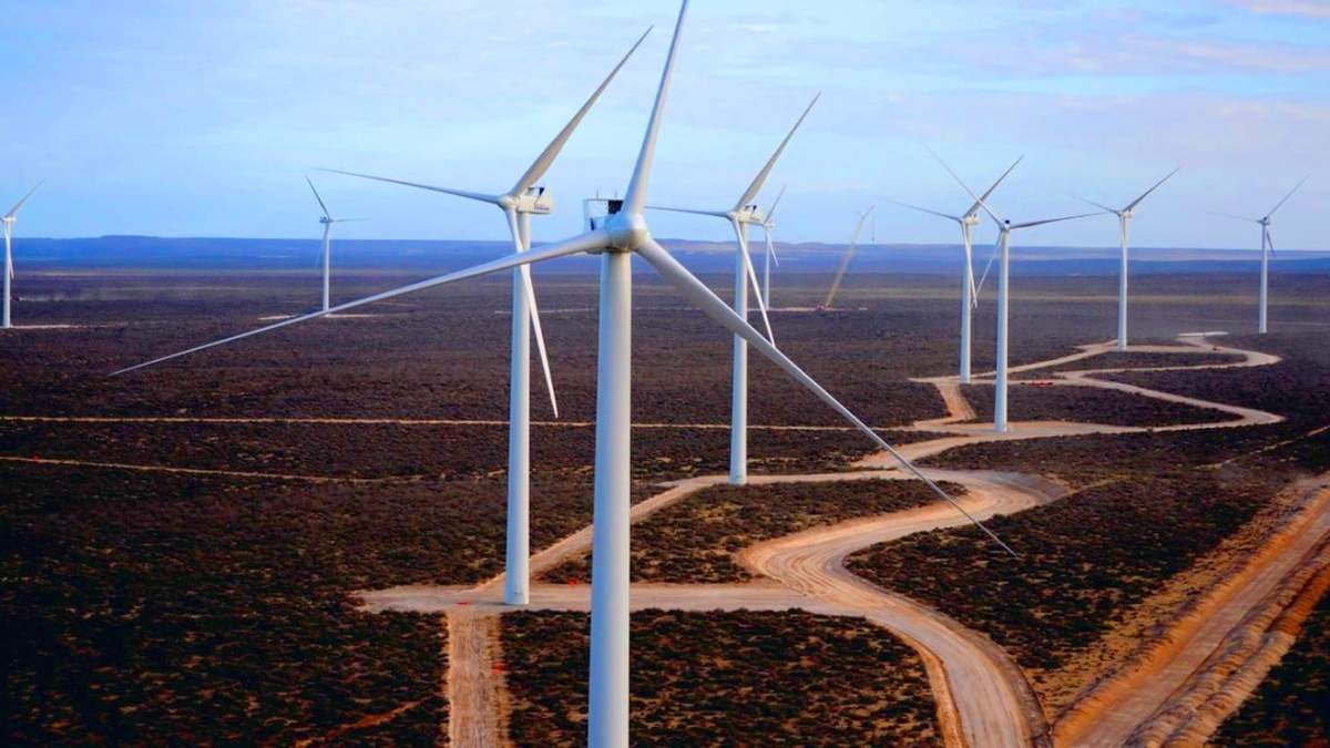 Generadores de energía eólica en Chubut. Fuente: (Twitter)