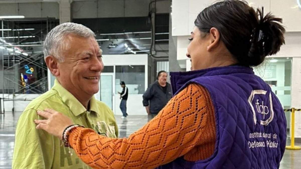 Luis Pascual Ángel Luna al ser liberado