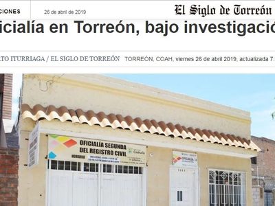 Cierran oficinas del registro civil en Torreón por investigación de cachirules en basquetbol