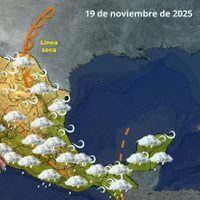 Marcado descenso de temperaturas, chubascos y lluvias el miércoles por el frente frío 15