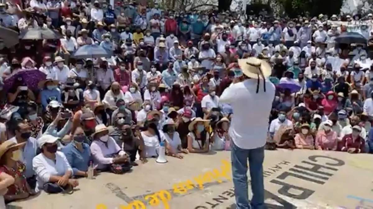 El senador con licencia en su mitin en Chilpancingo