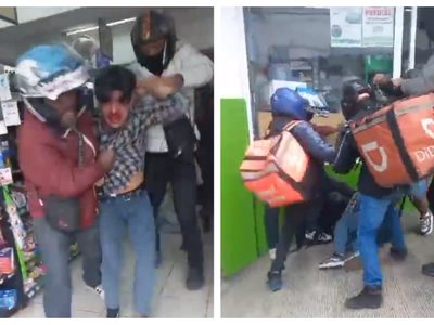 Repartidores de DiDi Food golpean a presunto estafador en Xalapa (Video)