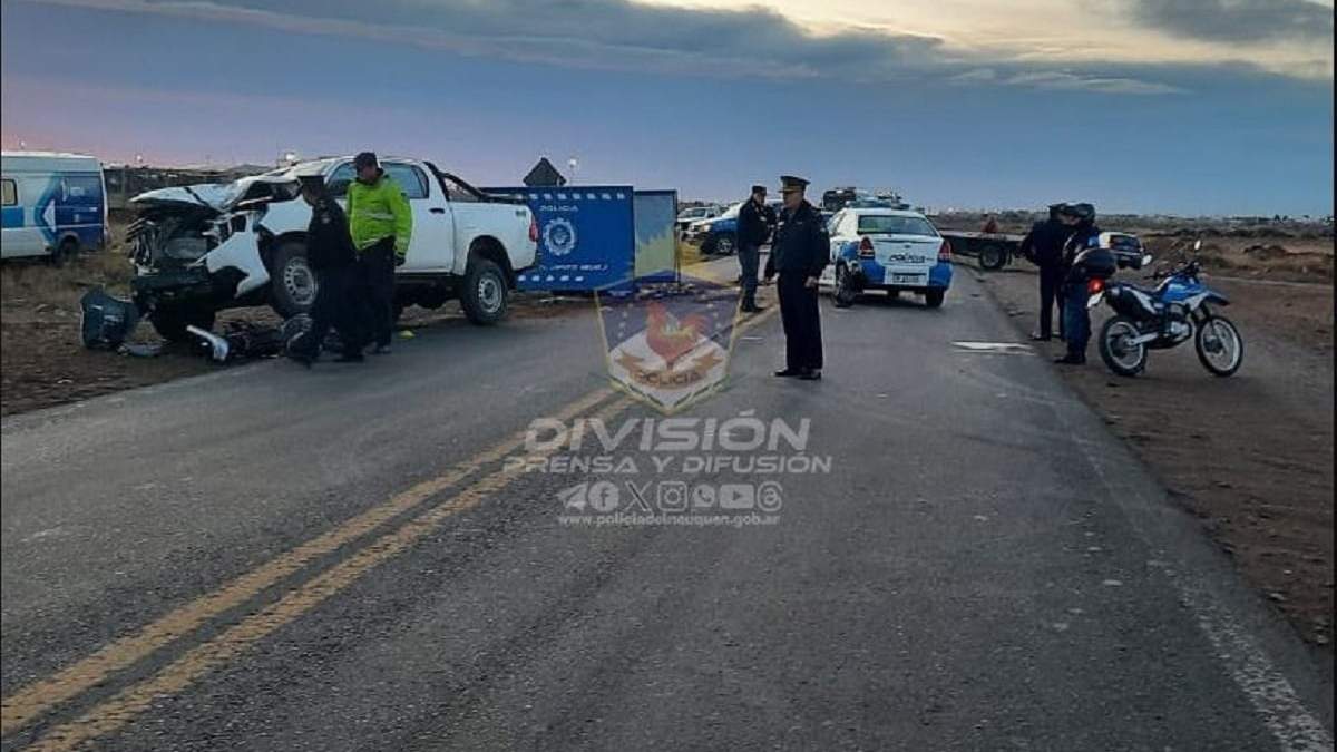 El lugar del accidente en la Autovía Norte, que le costó la vida al motociclista. Fuente: (Policía de Neuquén)