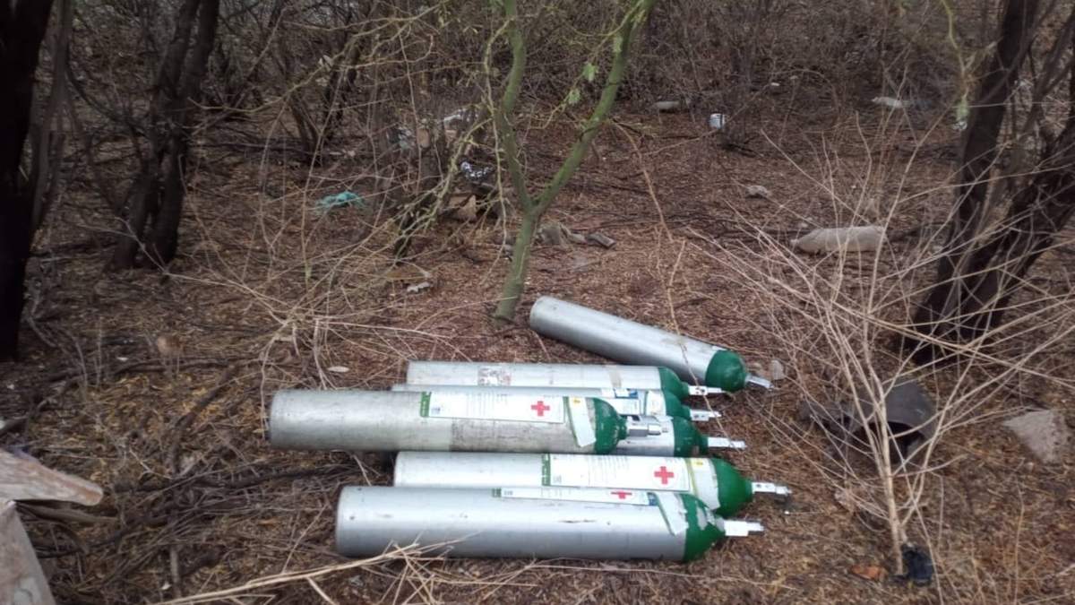 Los tanques de oxígeno que fueron robados