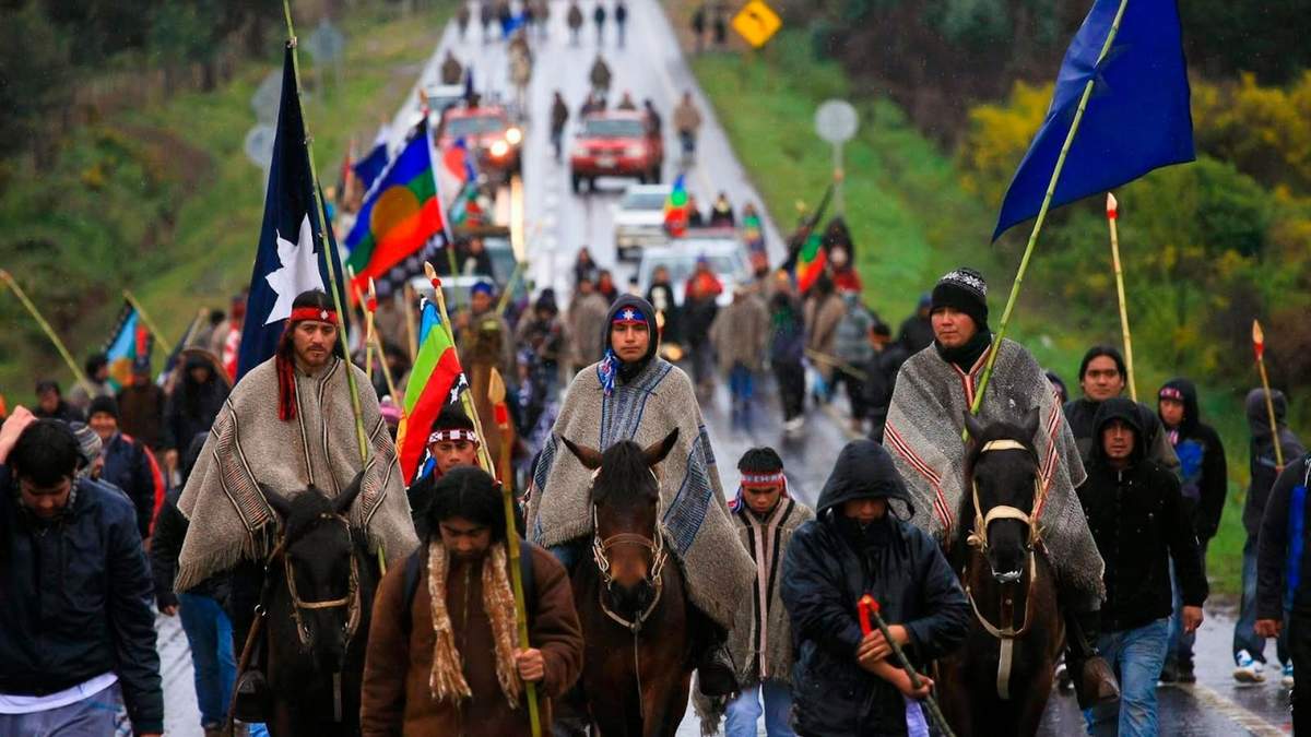 Movilizaciones del pueblo mapuche. Fuente: (Twitter)