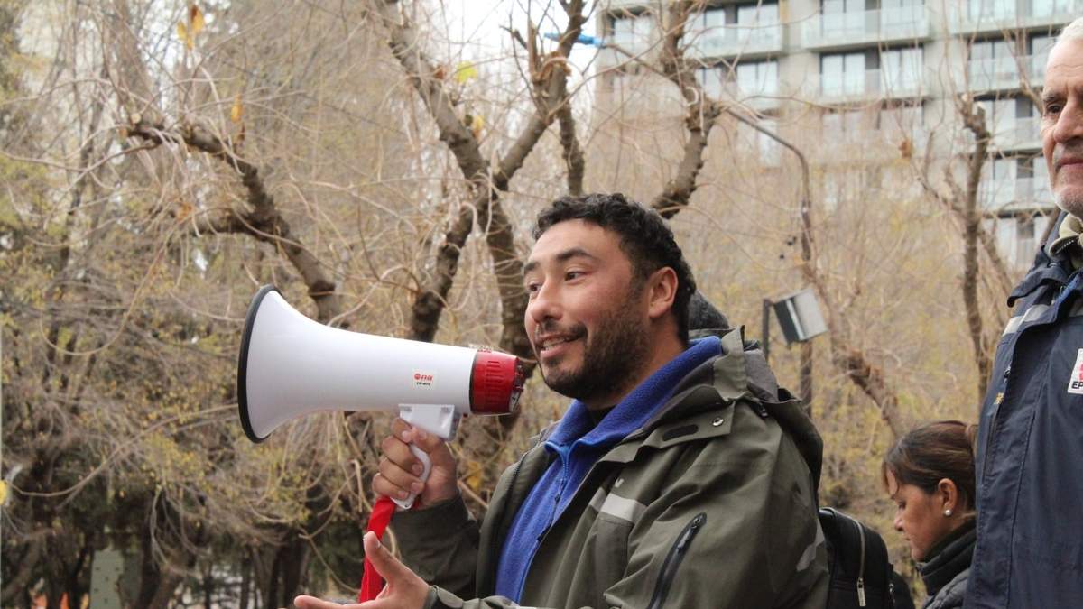 El candidato de la lista opositora a Quintriqueo en ATE. Fuente: (Prensa Frente Unidad)