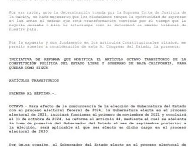 En BC elaboran 'segunda ley Bonilla”… ahora para reducir gubernatura a 3 años