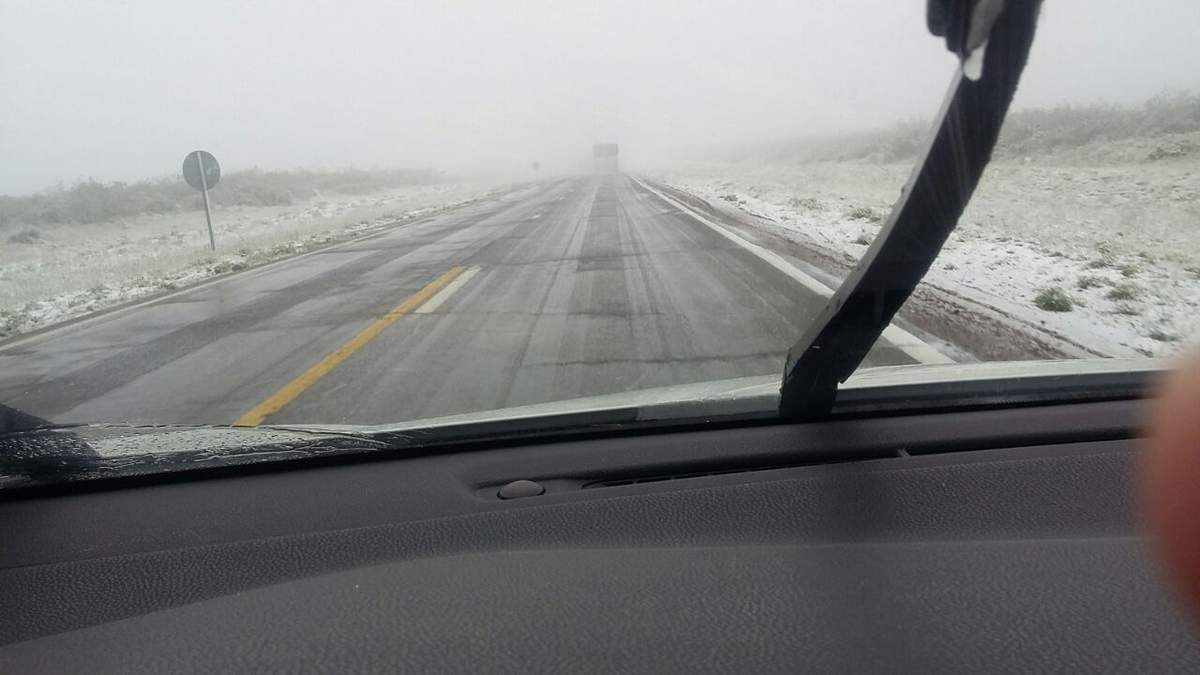 Calzada congelada. Fuente: (Twitter)