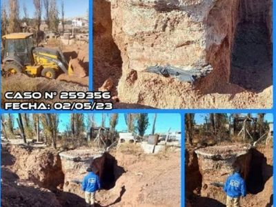 Contaminación con PCB: desenterraron el bloque de cemento que se encontró en la Cooperativa de Plott