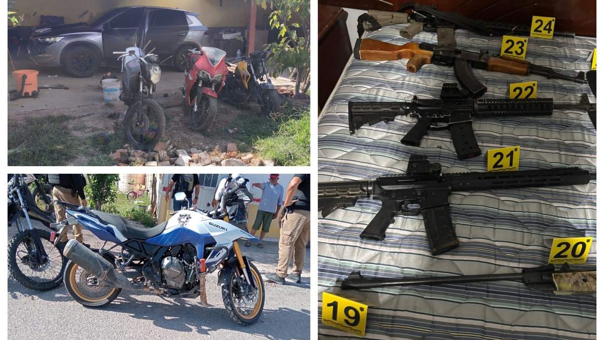 Vehículos con reporte de robo y armas confiscadas en la finca