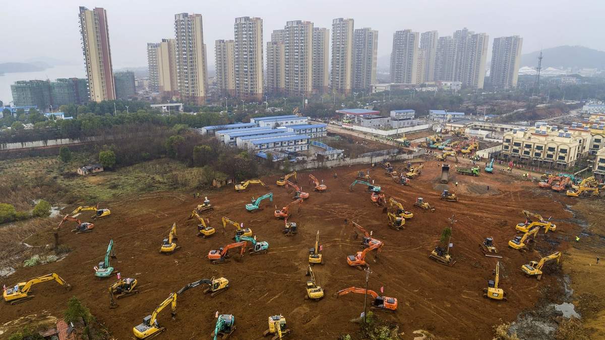 China construye un hospital en Wuhan. Fuente: (Twitter).