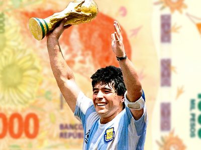 Una senadora propuso crear un billete con la cara de Diego Maradona