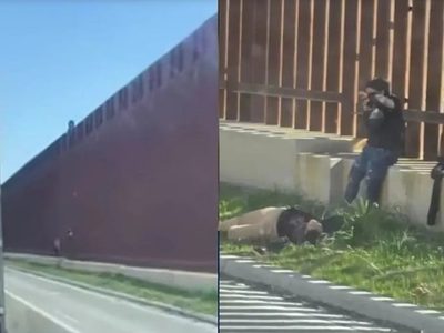 Dos mujeres migrantes caen al intentar cruzar muro entre México y EU (Video)