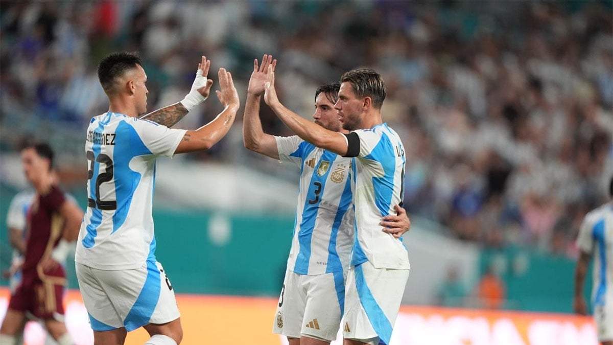 Festejan Lautaro Martínez, Tagliafico y Gio Lo Celso.