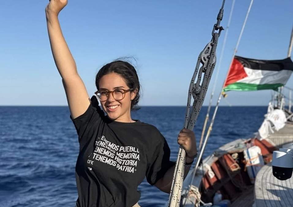 La mexicana Arlín Gabriela Medrano Guzmán forma parte de la flotilla Global Sumud