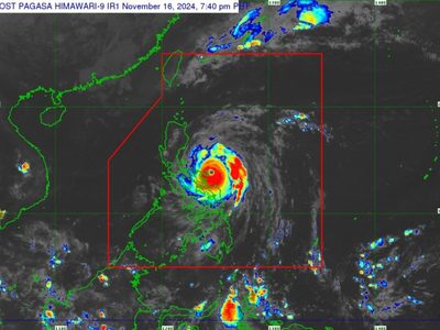 El "supertifón" 'Pepito' toca tierra en Filipinas con vientos máximos sostenidos de 200 km/h