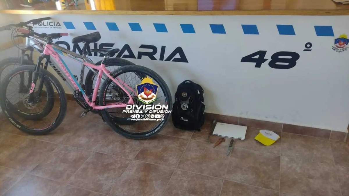Bicicletas y elementos recuperados. Fuente: (Policía de Neuquén)