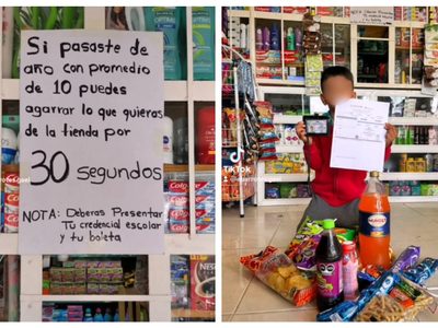 Tiendita premia a alumnos de 10: los deja tomar los productos que quieran (Video)