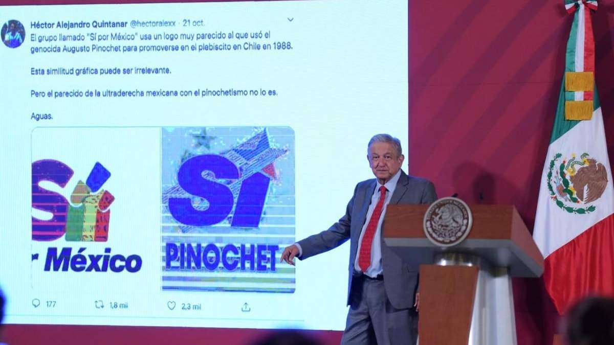 AMLO comparó el logo de "Sí por México" con el de Pinochet