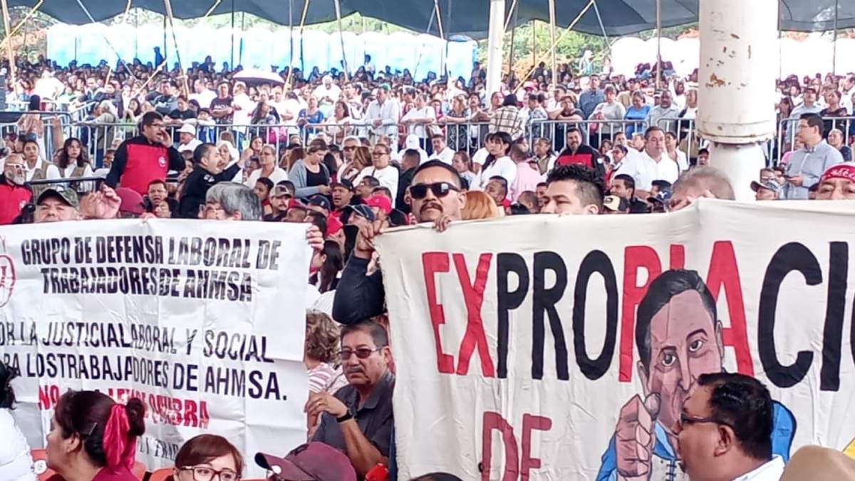 Protestas durante el evento de Sheinbaum en Coahuila