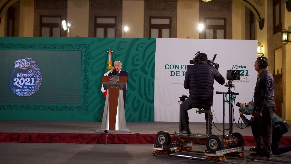 El presidente Andrés Manuel López Obrador en su conferencia matutina