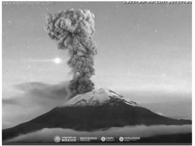 Se activa el volcán Popocatépetl: reportan explosiones con ceniza y material incandescente (video)