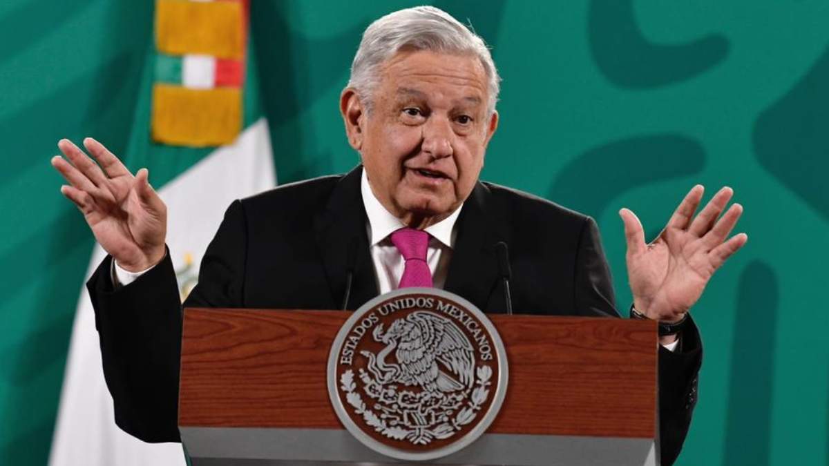 El presidente López Obrador durante su conferencia matutina desde Palacio Nacional