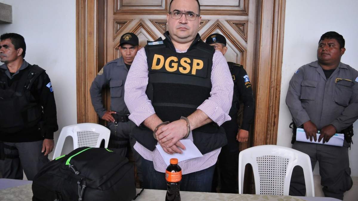 Javier Duarte en su arresto en Guatemala