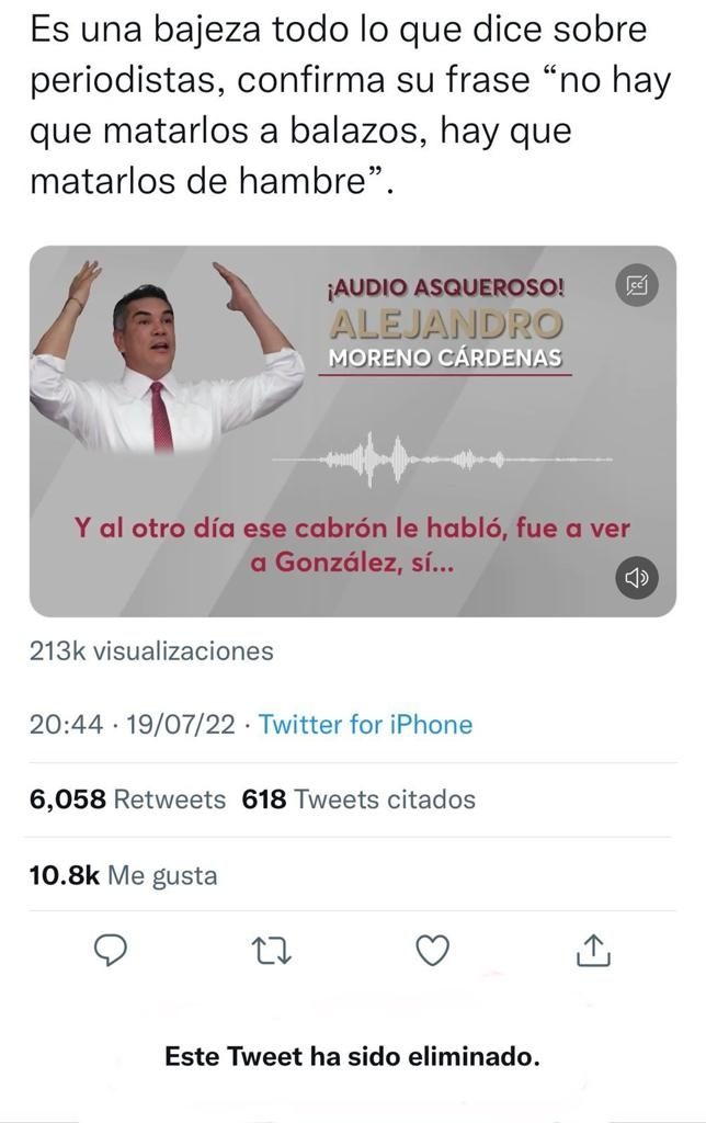 tuit eliminado
