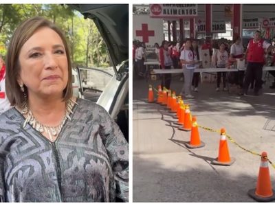 Reprochan a Xóchitl Gálvez por “hacer política” en centro de acopio de la Cruz Roja (Video)