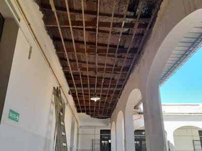 El grave estado en el que quedó la escuela Rawson tras la tormenta