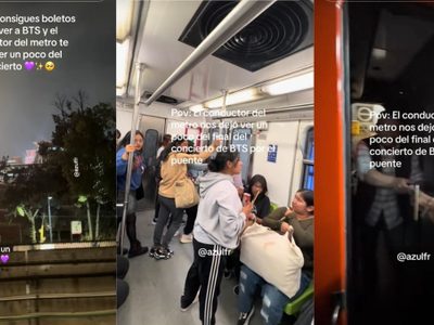Conductor del Metro detiene marcha en puente elevado para que las ARMYS vean de lejos a BTS; lo llenan de freebies