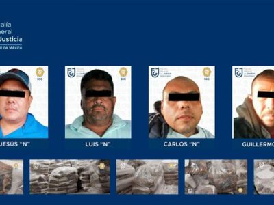 Dan prisión preventiva a 4 sujetos que llevaban el cargamento "histórico" de cocaína en la CDMX